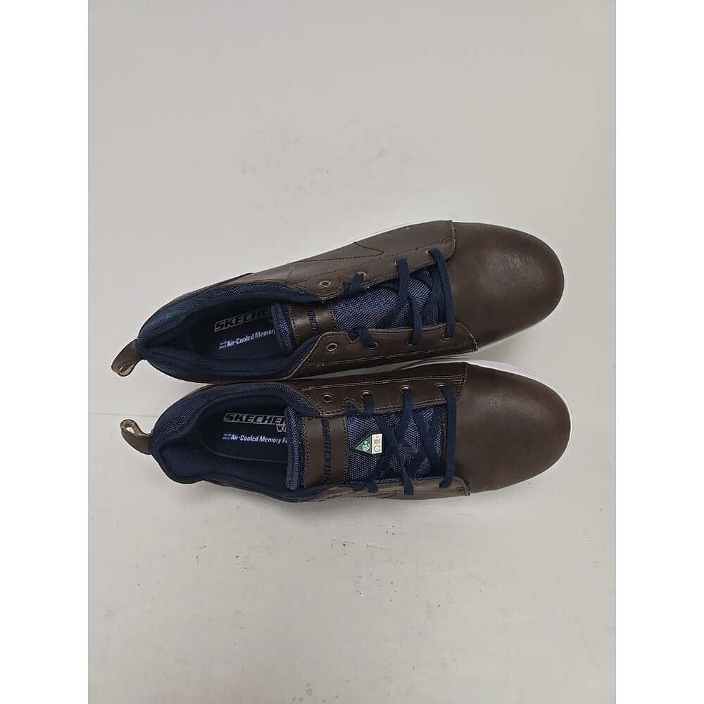 Skechers Men's Steel Toe Steel Plate Skate Safety Work Shoes 99999070 Brown 14M - Picture 9 of 10